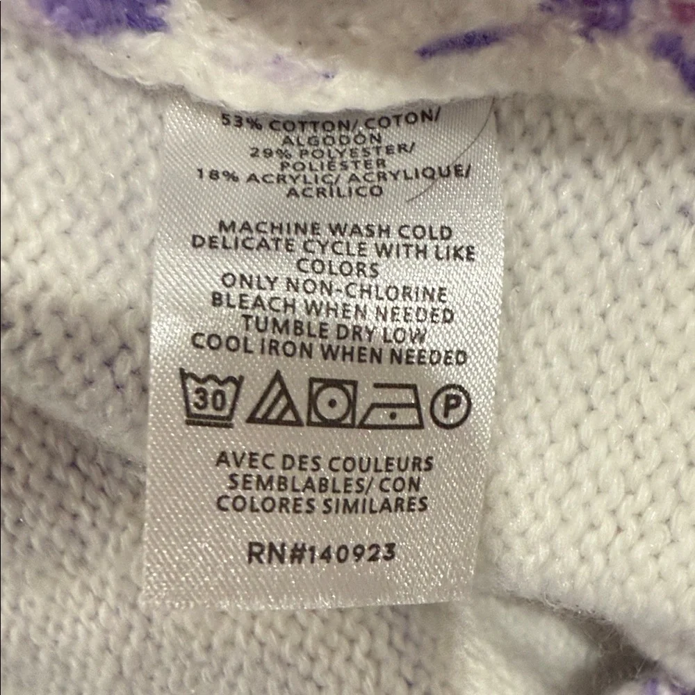 LOFT Women's V-Neck Sweater in Purple Floral - Picture 5 of 6